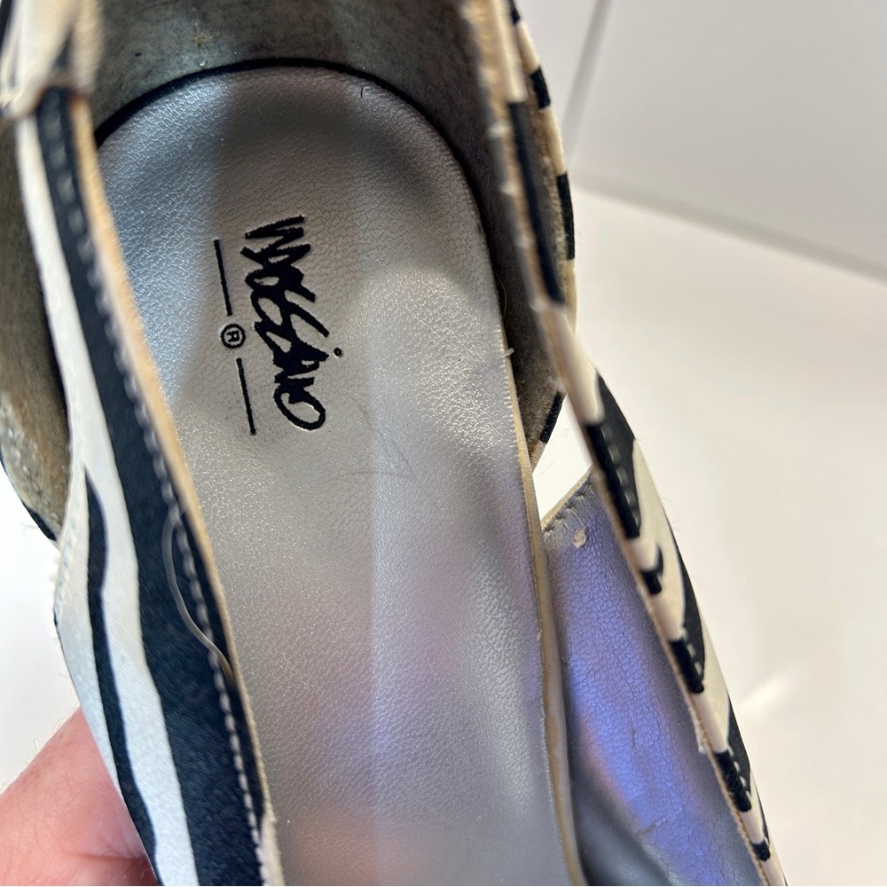 Massimo Black and White Zebra Print Heels - Picture 2 of 10